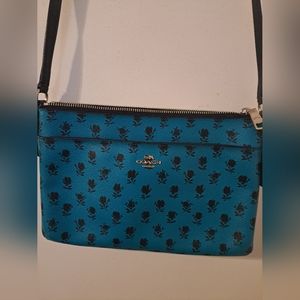 Coach blue floral crosbody.